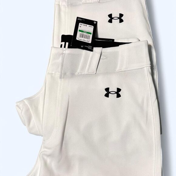2 Pairs of Under-Armour Men's White Baseball pants, Size Large - Picture 1 of 6